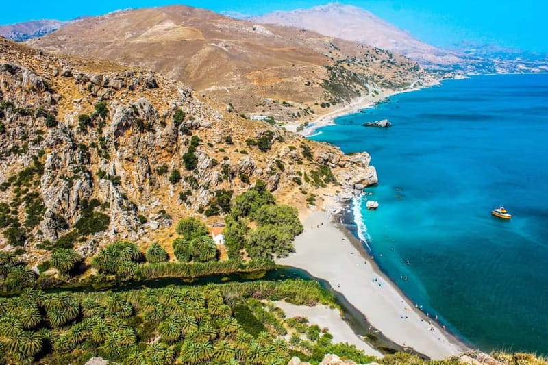 Rethymno/Chania: Preveli Beach and Kourtaliotiko Gorge Tour - Boat Return and the Drive Back Through the Gorge Country