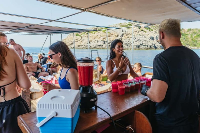 Rhodes: Anthony Quinn, Ladiko and Caves All-Inclusive Cruise - A 3-hour Rhodes Catamaran Built for Swimming, Not Waiting