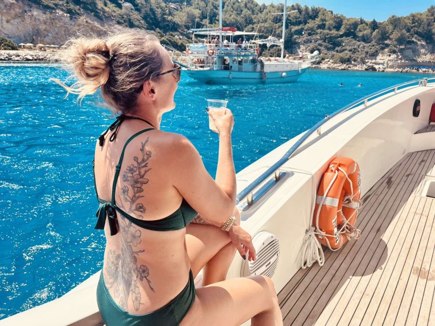 Rhodes: Beach Cruise with Swimming, Meal, & Unlimited Drinks - A 4-Hour Cruise with a Route that Feels Like Rhodes, Not Just the Sea