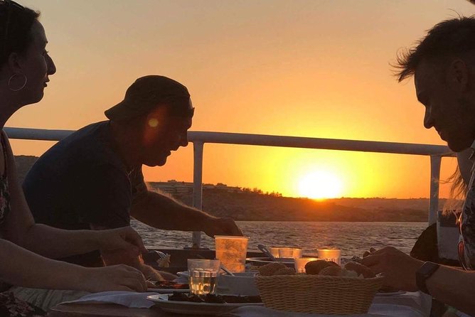 Rhodes Exclusive Sunset tour Cocktail Open bar Gourmet Live Music - Dinner Buffet Meets the Boat’s Gentle Cruise Back