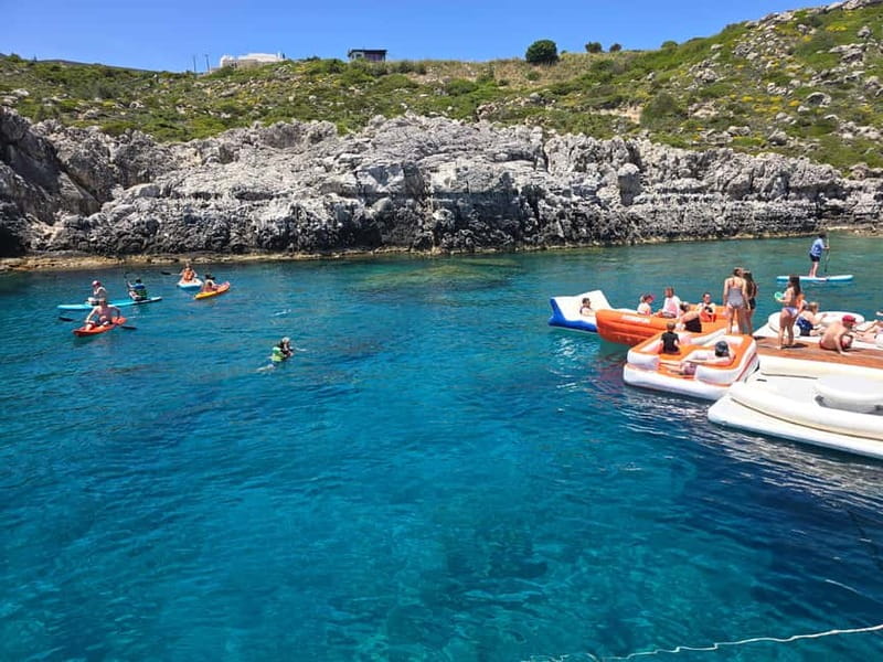 Rhodes: Gulet Trip with Food, Drinks, SUP, Kayak & Swimming - Fun Island Ladiko: The Stop That Feels Private