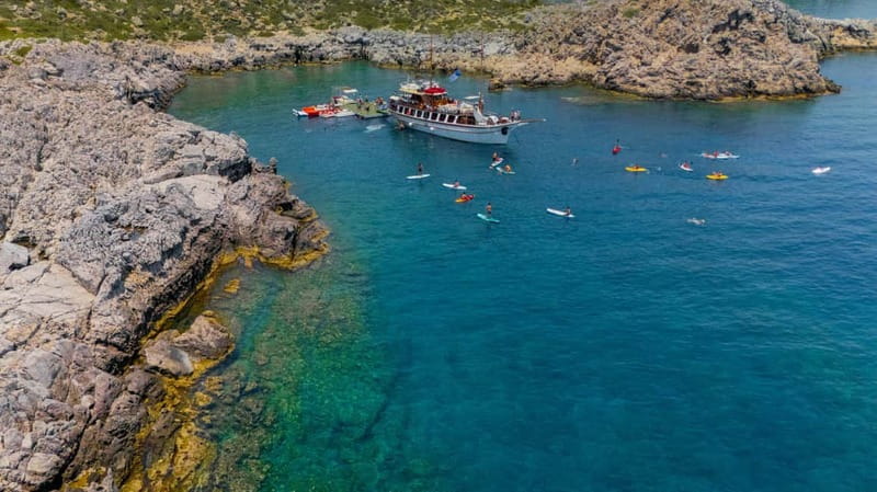 Rhodes: Gulet Trip with Food, Drinks, SUP, Kayak & Swimming - Kallithea Springs: Swim Time Plus Architectural Character