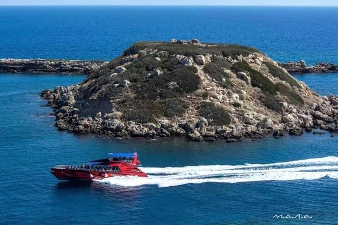 Rhodes High Speed Boat to Lindos - Views you get for free: Anthony Quinn Bay and sea-angle Lindos