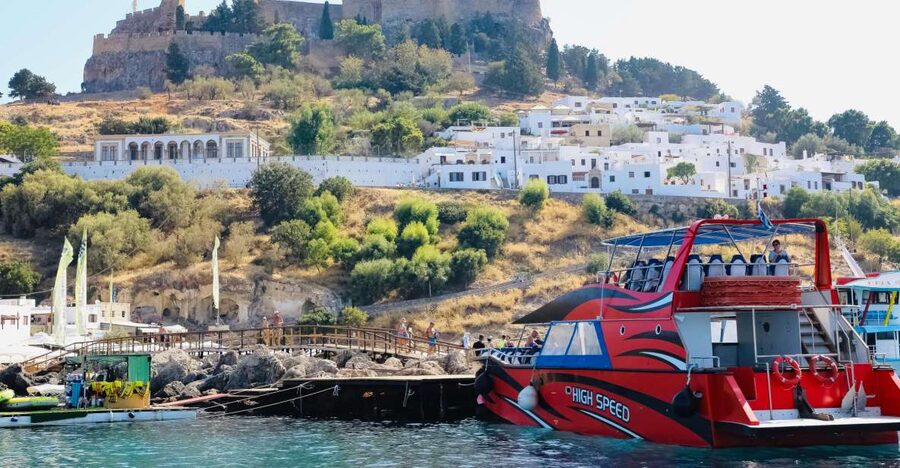 Rhodes: High Speed Cruise to Lindos - The quick case for Lindos, by high-speed boat