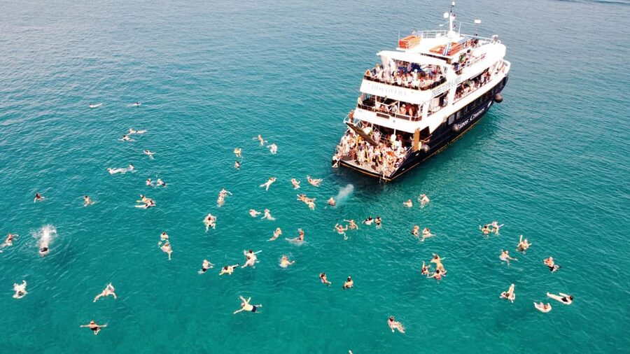 Rhodes: Lindos Cruise with 2 Swim Stops - Swim Stop #1: How Anthony Quinn Bay Feels From the Boat