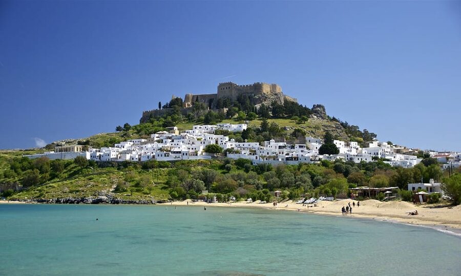 Rhodes: Lindos Cruise with 2 Swim Stops - Swim Stop #2: Tsambika Beach and the Blue Lagoon Vibe