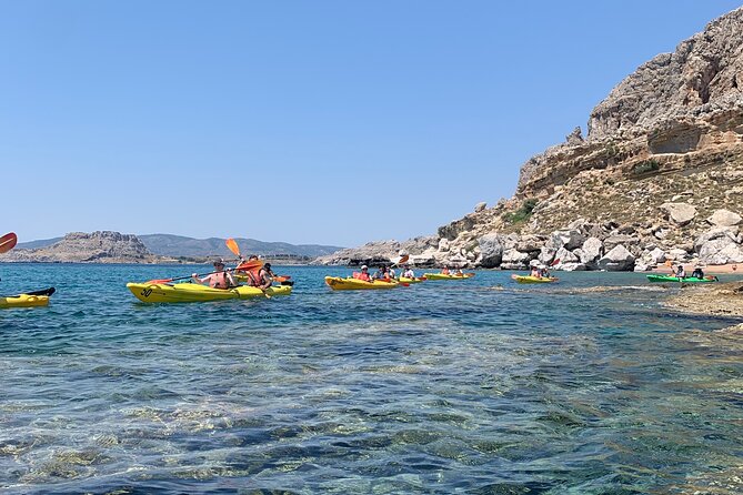 Rhodes Sea Kayaking Adventure small groups incl.Transfer & snack - Feraklos and Charaki Castle: paddling by fortresses, cave exploration, and picnic sand