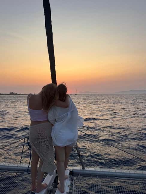 Rhodes: Sunset Catamaran Cruise with Snack, Fruits & Drinks - A 5 PM Rhodes golden hour on a catamaran