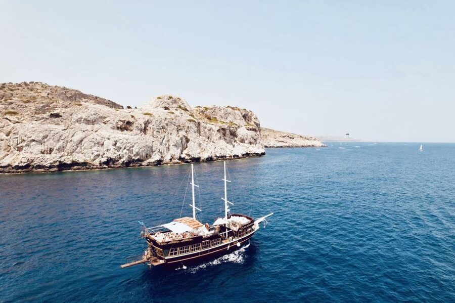 Rhodes: Sunset Cruise with Unlimited Aperol, Beer, and Wine - Kallithea Springs Swim Stop: crystal-clear water with real time onboard