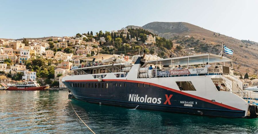 Rhodes: Symi Island & Panormitis Monastery Day Trip by Boat - Riding the Nikolaos X ferry, where to sit when seas get rough