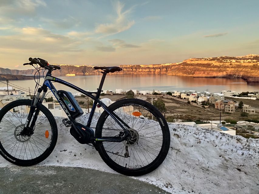 Santorini: Around the Island by Electric Bike - Megalochori Caldera View, the Heart on the Rock, and Village-Scale Wonder