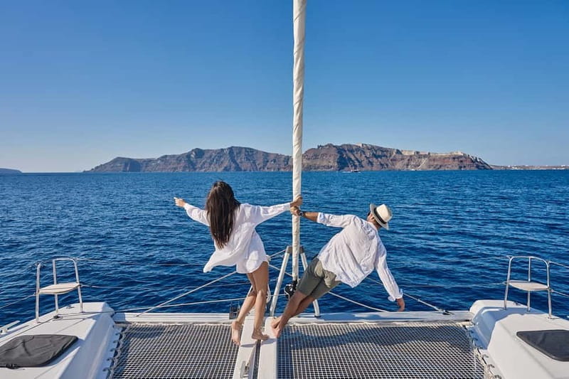 Santorini: Caldera Classic Catamaran Cruise w/ Meal & Drinks - Key highlights at a glance