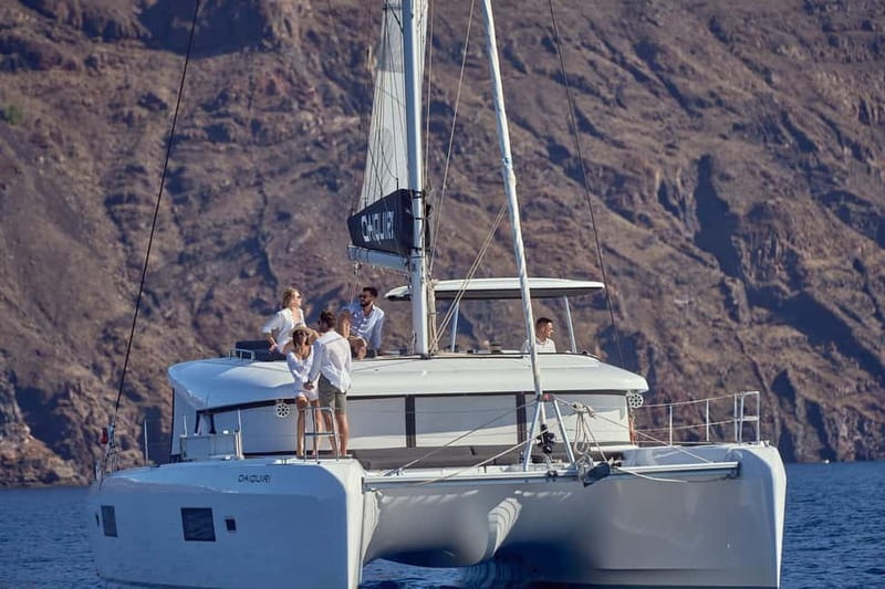 Santorini: Caldera Classic Catamaran Cruise w/ Meal & Drinks - Onboard Greek BBQ and unlimited drinks: what actually gets served