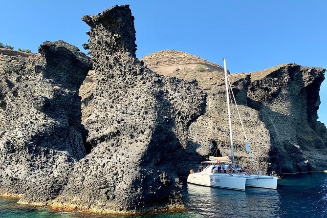 Santorini Caldera Gold Day Cruise with BBQ on board and Open Bar - From Vlychada Out Into the Caldera: The Views Start Immediately