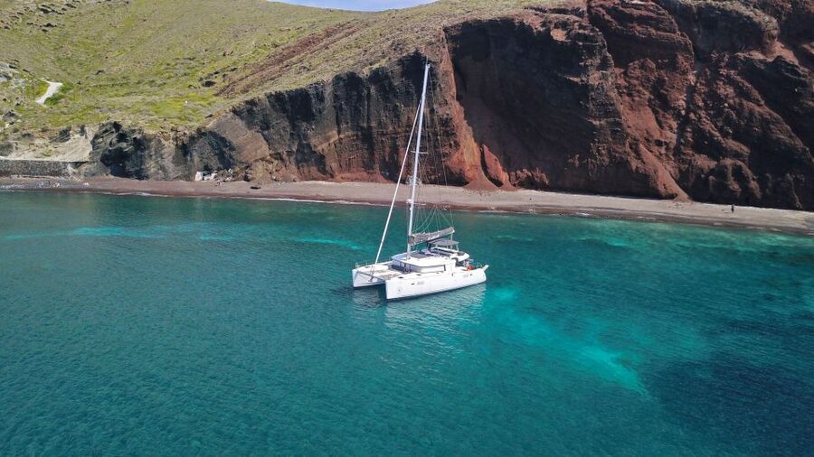 Santorini: Caldera Luxury Catamaran Cruise w/ Meal & Drinks - Old Harbor and the Route Back: How the Evening (or Morning) Changes the Mood