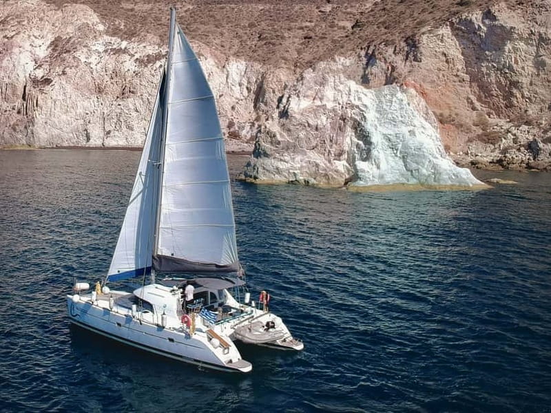 Santorini: Catamaran Cruise with Food and Drinks - Leaving Vlychada Port, Then Heading Straight for the Fun