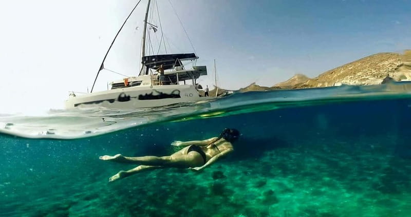 Santorini: Catamaran Cruise with Fresh Meal & Open Bar - Pickup, van time, and how the day starts at Vlychada