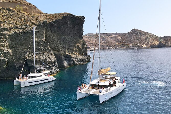 Santorini Catamaran Cruise: with Lunch, BBQ, Open Bar, Transfers - Volcano hot springs: sulfur-rich water, simple rules, and quick reset