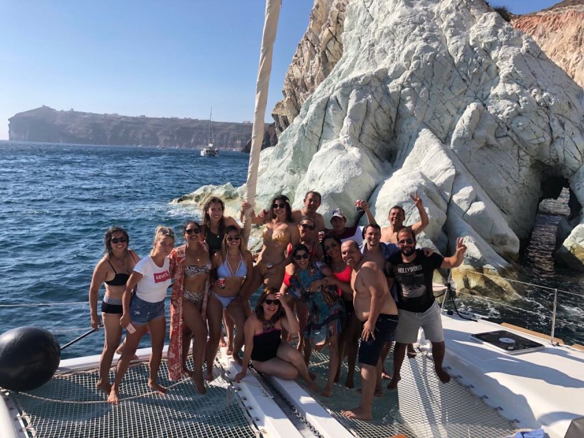 Santorini: Catamaran Cruise with Meal & Open Bar - Volcano Hot Springs: Warm Water, Mystical Views, Real Feet-First Fun