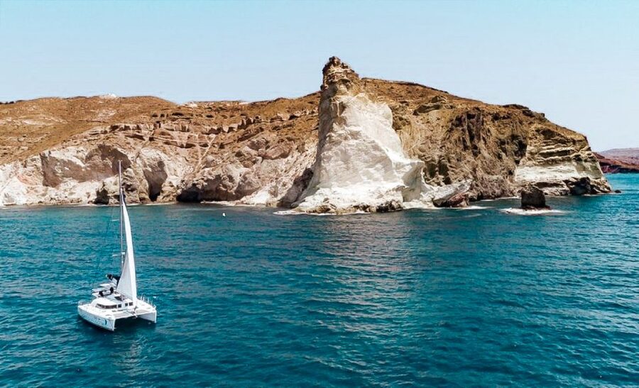 Santorini: Day Cruise with Meal & Open Bar - Crew energy and names you might hear on board