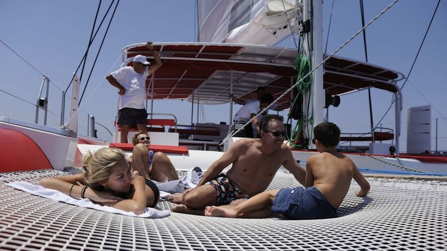 Santorini: Dream Catcher 5-hour Sailing Trip in the Caldera - Private Bays for Swimming and Snorkeling on the Waterline