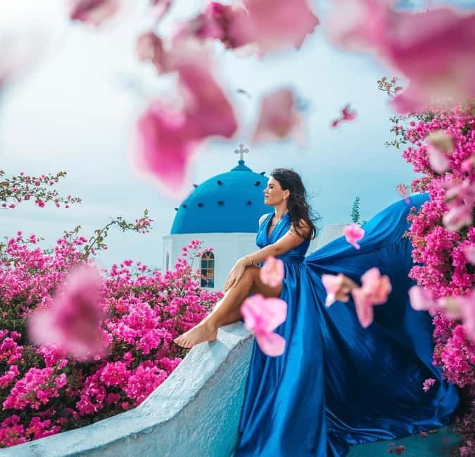 Santorini: Flying Dress Photoshoot with Edited Photos - Is it worth it for couples, solo travelers, and special occasions