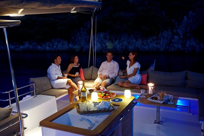 Santorini Luxury Catamaran Sunset Cruise with BBQ, Drink and Transfer - Hot Springs Stop: Swim Time With Real Volcanic Neighborhood Energy