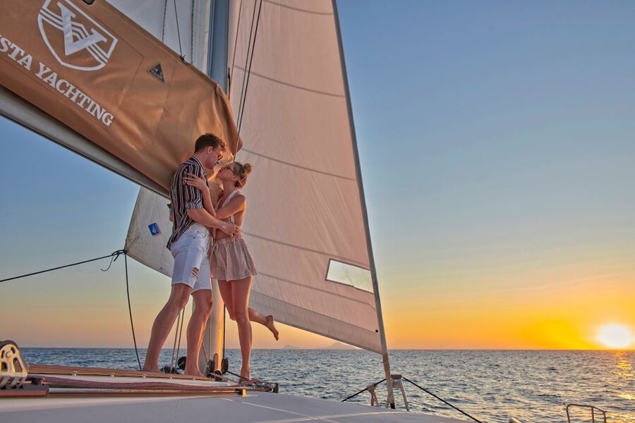 Santorini: Platinum Catamaran Cruise w/ BBQ Meal & Open Bar - Red Beach and White Beach stops that work even if you skip the big hike