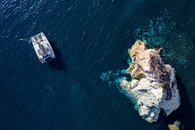 Santorini Platinum Catamaran Cruise with Meal, BBQ and Open Bar - Red Beach and White Beach: quick stops with real color and character