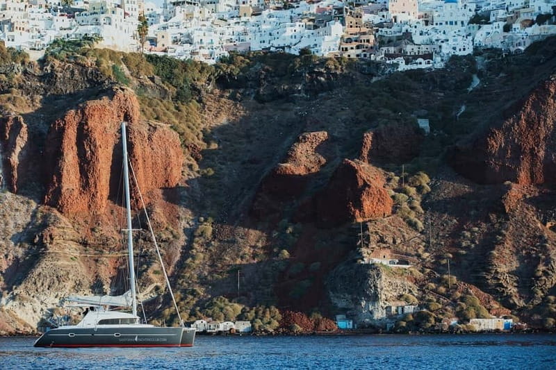 Santorini: Private Catamaran Cruise with BBQ Meal and Drinks - Hot springs and volcano energy: what you’re really paying for
