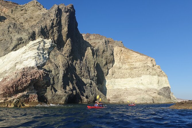 Santorini Sea Kayak - South Discovery, Small Group incl. Sea Caves and picnic - White Beach and Snorkeling: Where the Picnic Becomes the Point