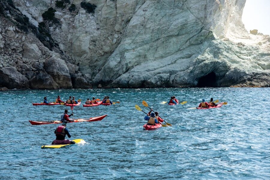 Santorini: Sea Kayaking with Light Lunch - Red Beach by Kayak: Volcanic Colors You Actually Have to See