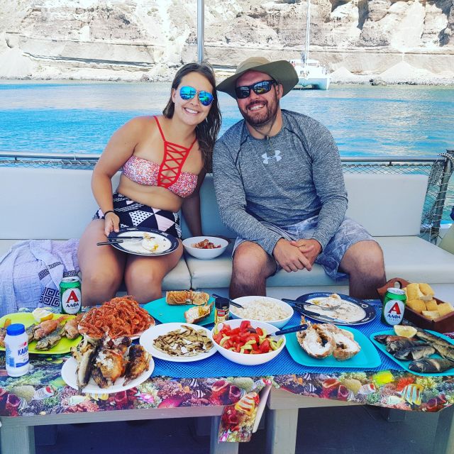 Santorini Sunset Fishing Trip with Dinner and Drinks - Traditional Music, Fish Prep, and Dinner Made On Board