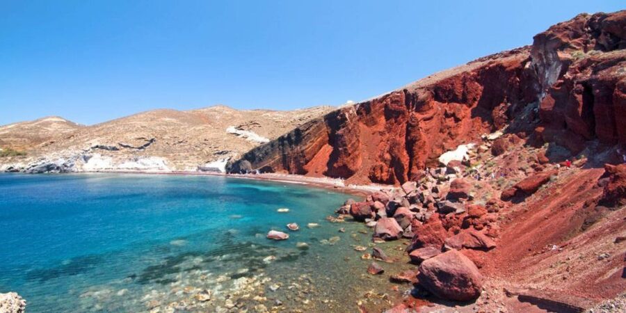 Santorini: Sunset Guided Tour with Hotel Pickup - Red Beach: Volcanic Color and the Short Walk That Matters