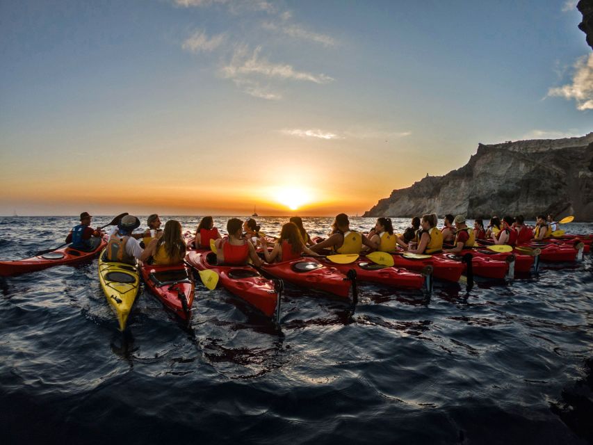 Santorini: Sunset Sea Kayak with Light Dinner - Kayaking out of Mesa Pigadia, then watching Santorini go gold