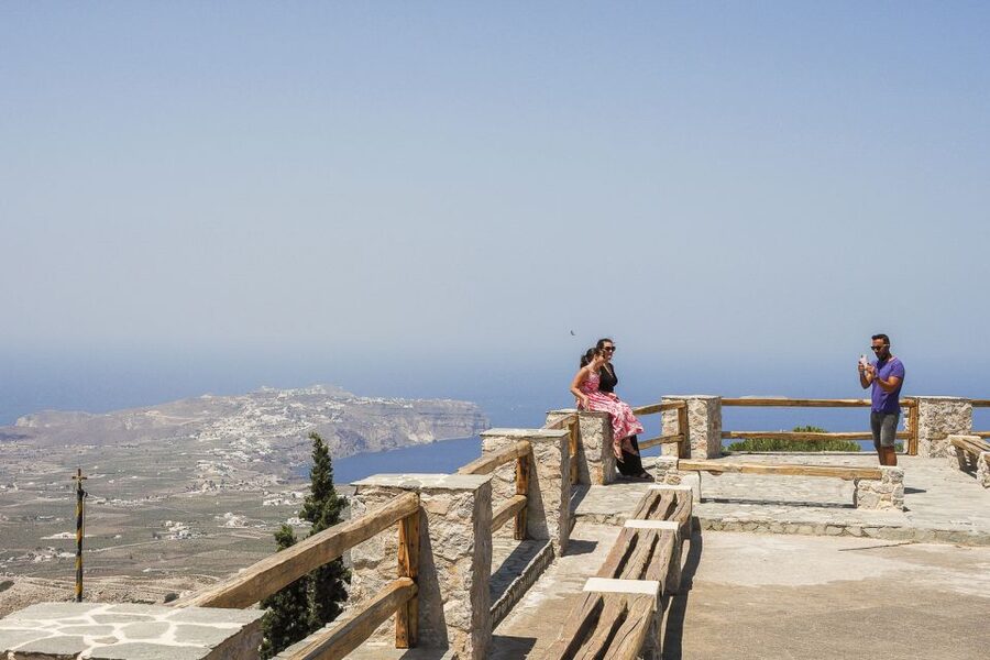 Santorini: Top Sights Day Trip, Wine Tasting, & Oia Sunset - Oia at sunset: blue domes, photo time, and weather reality