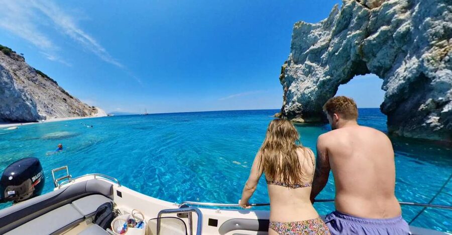 Skiathos: Private Lalaria Beach and Caves Speedboat Tour - Private speedboat cruising: fast, flexible, and built for swim breaks