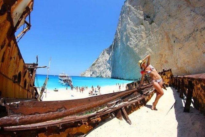 VIP Full Day Tour Shipwreck Blue Caves and top view - Xigia sulfur springs, where the beach feels like a natural spa
