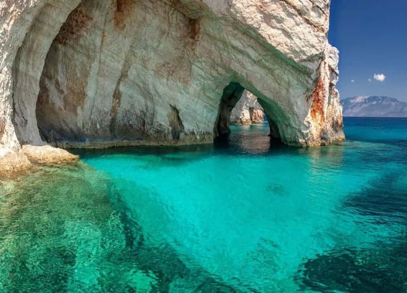 Zakynthos: Blue Caves and Navagio Bay Swim Cruise - Blue Caves, Zakynthos: sailing in for 30 minutes of real blue