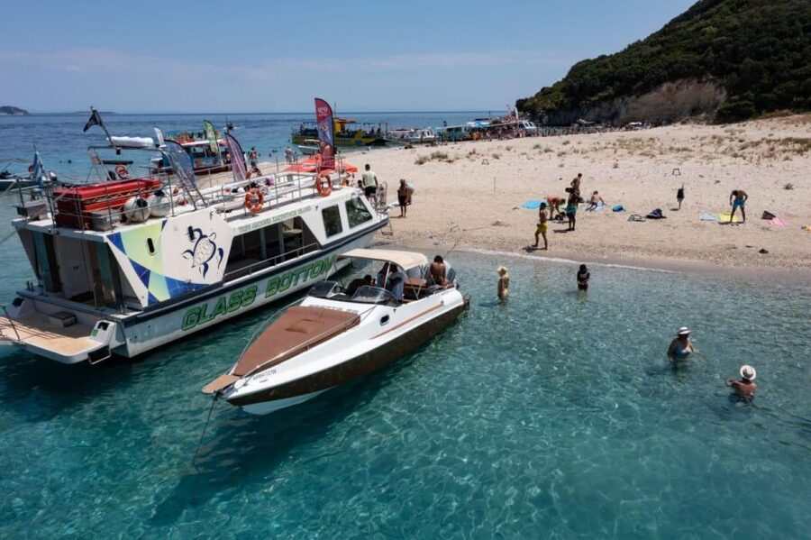 Zakynthos: Turtle Island & Keri Caves Glass-Bottom Boat Tour - Getting to Agios Sostis Harbor, Greek Flag, and your pickup choices